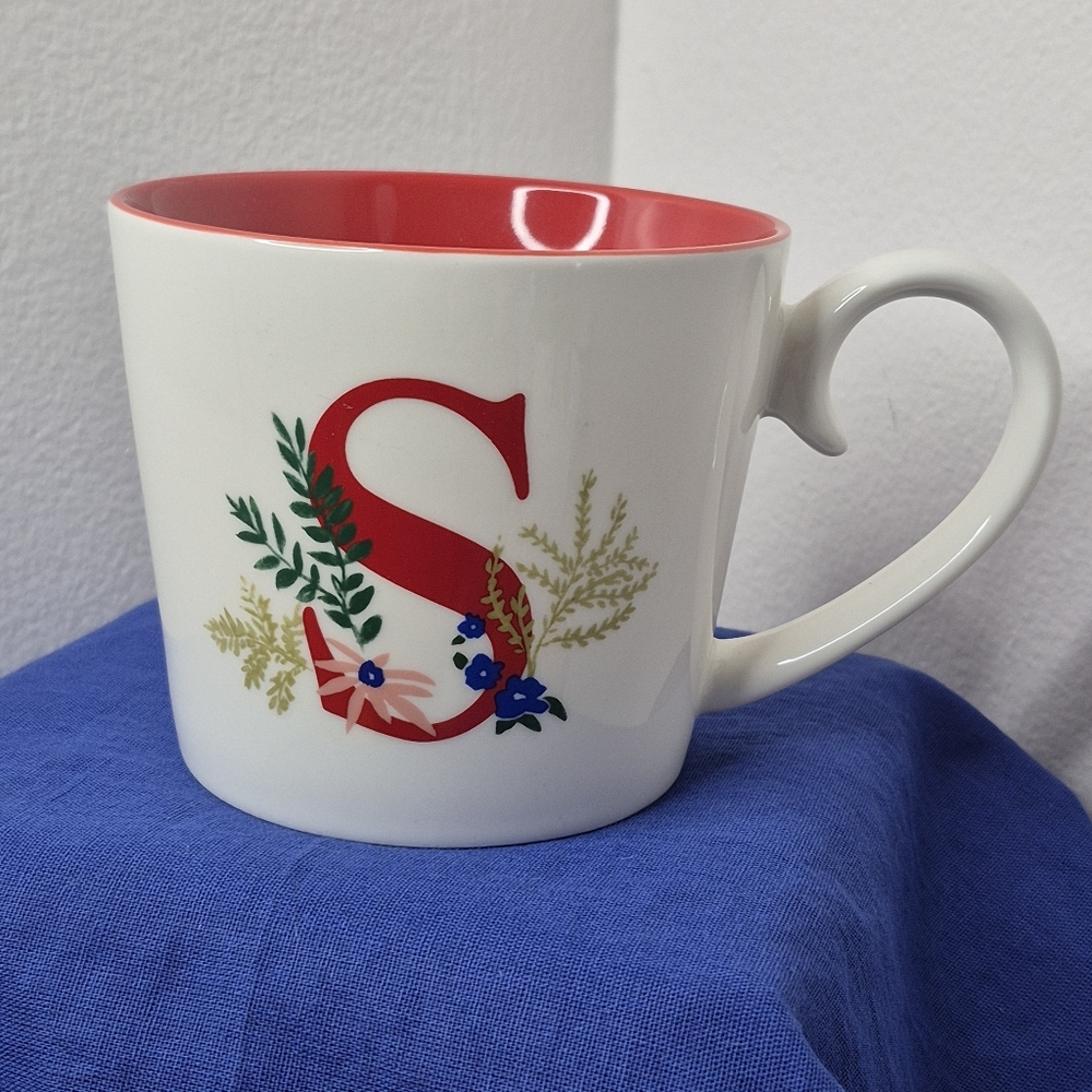 Opal House Monogram Letter 'S' Ceramic Stoneware Coffee Mug 16 oz NWOT